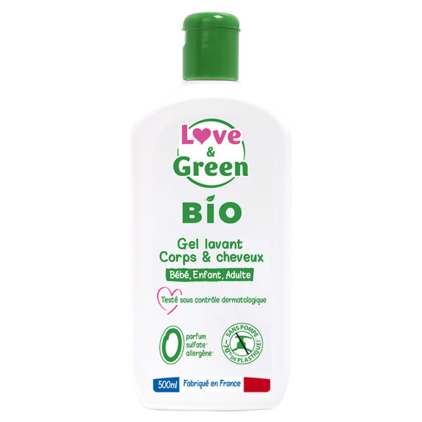 Love & Green Gel Lavant Corps et Cheveux Bio 500ml