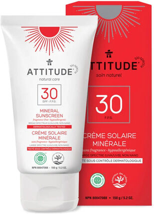 Attitude Crème Solaire Minérale SPF30 150g