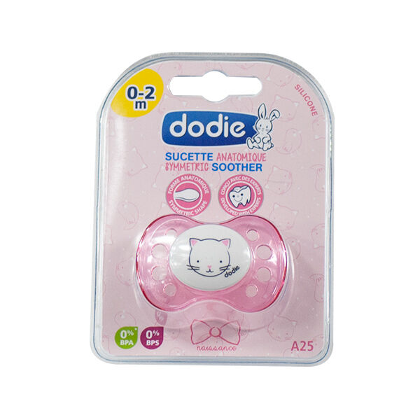 Dodie Sucette Naissance Anatomique Silicone Chat Rose 0-2 Mois A25