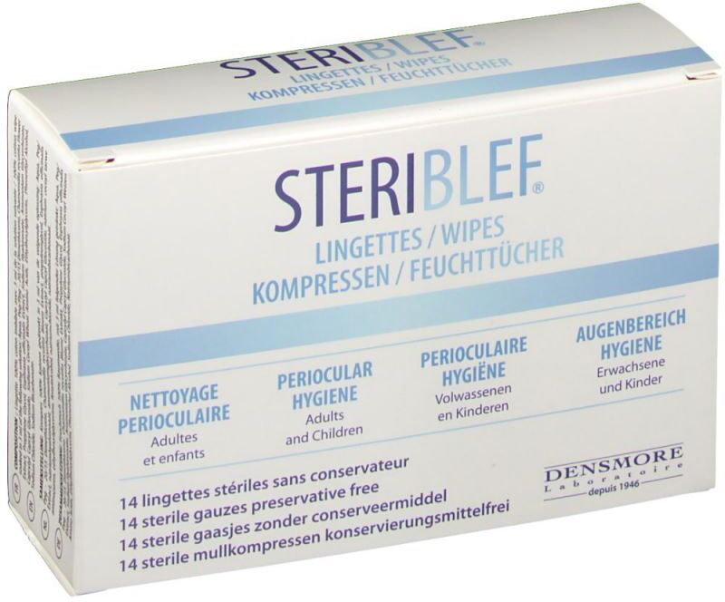 Densmore Steriblef lingettes stériles hygiène périoculaire - 14 lingettes