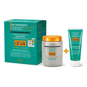 Lacote Srl Guam - Fanghi d'Alga Anticellulite Formula a Freddo 1kg + Gel Anti-Cellulite 250ml - Trattamento Completo per la Cellulite
