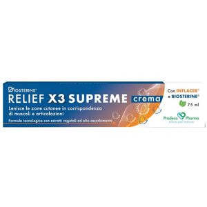 Prodeco Pharma Biosterine Relief X3 Supreme Crema Lenitiva Muscoli e Articolazioni 75ml - Sollievo Naturale con INFLACEB e Biosterine