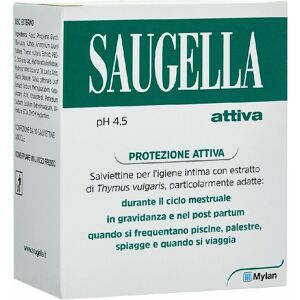 Meda Pharma Saugella Attiva Salviette Intime pH4.5 10 Pezzi