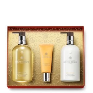 Molton Brown Flora Luminare Hand Care Gift Set 300 ML Sapone Liquido mani + 300 ML Latte Mani + 40 ML Crema Mani