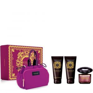 Versace Crystal Noir Cofanetto 90 ml, Gel Doccia 100ml + Latte Corpo 100ml + Beauty-Bag Donna