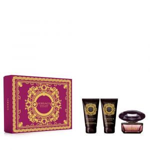 Versace Crystal Noir Cofanetto 50 ml, Latte Corpo 50 ml + Bagno Doccia 50 ml Donna