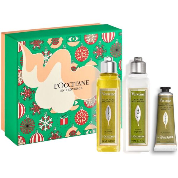 l'occitane en provence verveine cofanetto 250 ml gel doccia + 250 ml latte corpo + 30 ml crema mani