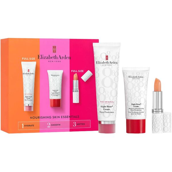 elizabeth arden eight hour cream skin protectan confezione 50 ml crema viso + 30 ml crema mani + 3.7 ml balsamo labbra