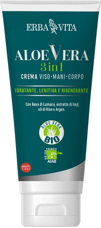 Erba Vita Aloe Vera Crema In 3 In 1 Mani-Viso-Corpo 200ml