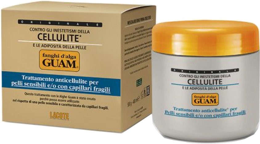 Fanghi d'alga Guam Cellulite Pelli sensibili Capillari Fragili 500 gr Anticellulite