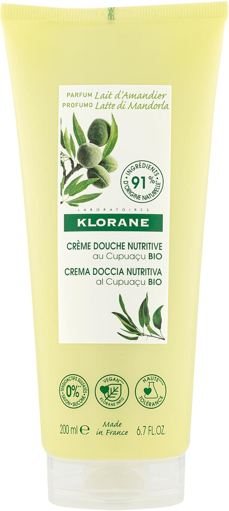 Klorane Crema Doccia Ricca Latte Di Mandorla Al Burro Di Cupuacu Bio 200ml