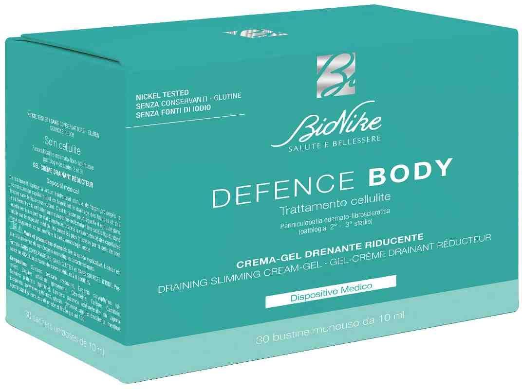 Bionike Defence Body Trattamento Cellulite Crema Gel Drenante Riducente 30 Bustine Monouso