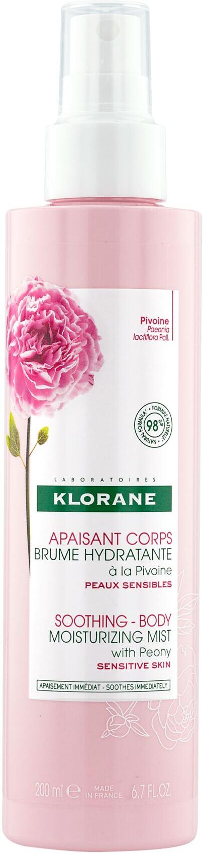 Klorane Latte Idratante Nebulizzato Alla Peonia 200ml