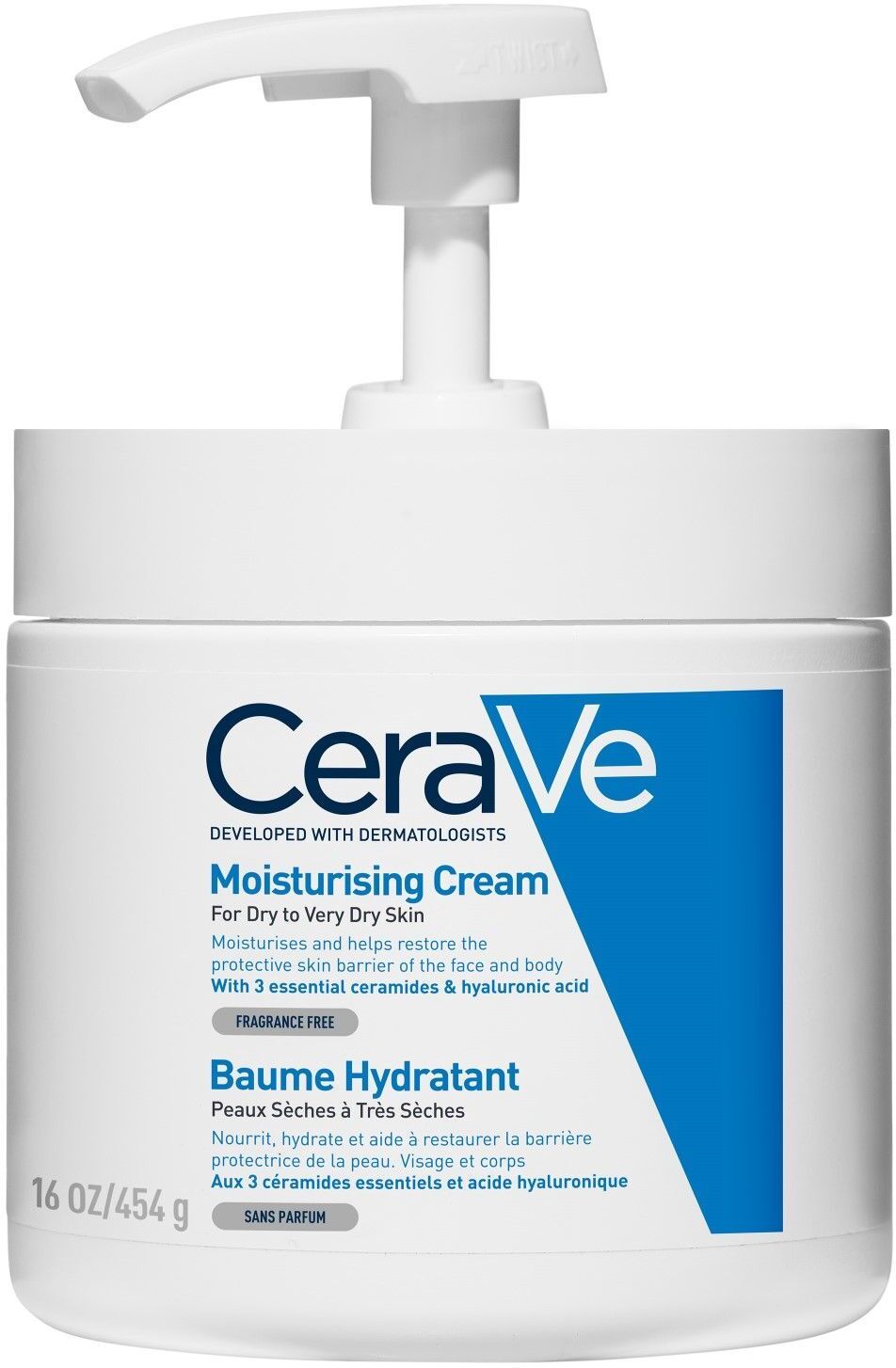 Cerave Crema Corpo Idratante Pelle Molto Secca Con Dispenser 454g