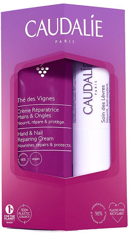 Caudalie The Des Vignes Duo Crema Mani Riparatrice 30ml + Stick Labbra 4,5g