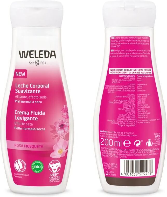 Weleda Crema Fluida Levigante Rosa Mosqueta 200 ml