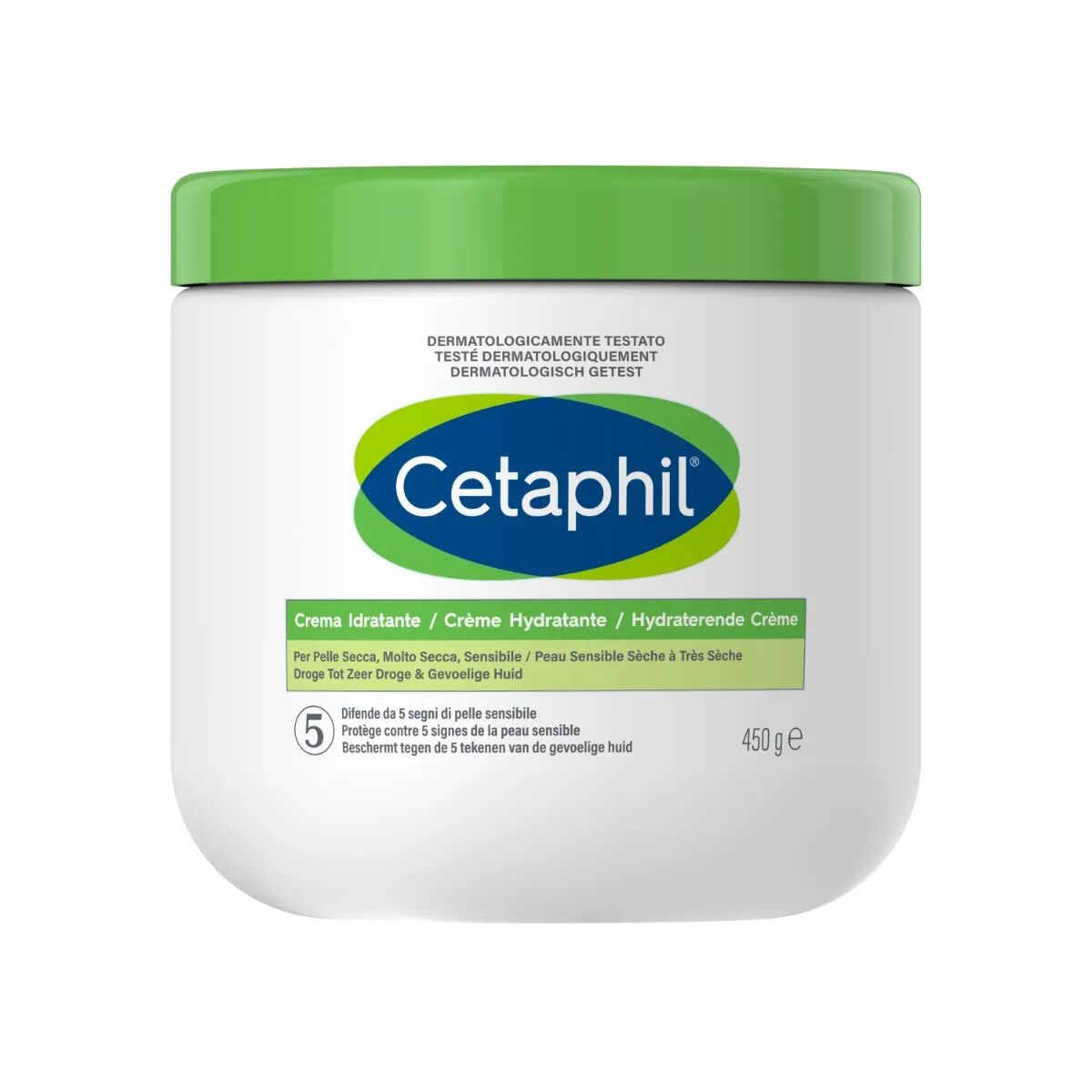 Cetaphil Crema Idratante Viso e Corpo Pelle Secca Barattolo 450 g