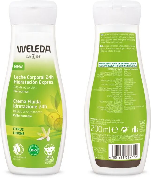 Weleda Crema Fluida Idratazione Con Limone 200 ml