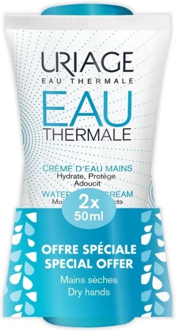 uriage eau thermale crema mani all'acqua idratante e protettiva promo 2x50 ml