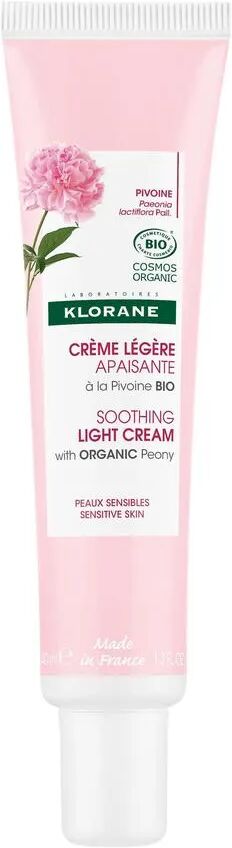 Klorane Crema Leggera Lenitiva Con Peonia Bio per Pelle Sensibile 40 ml