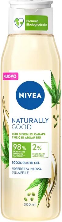 Nivea Naturally Good Doccia Olio in Gel Con Olio di Argan Bio e Semi di Canapa 300 ml