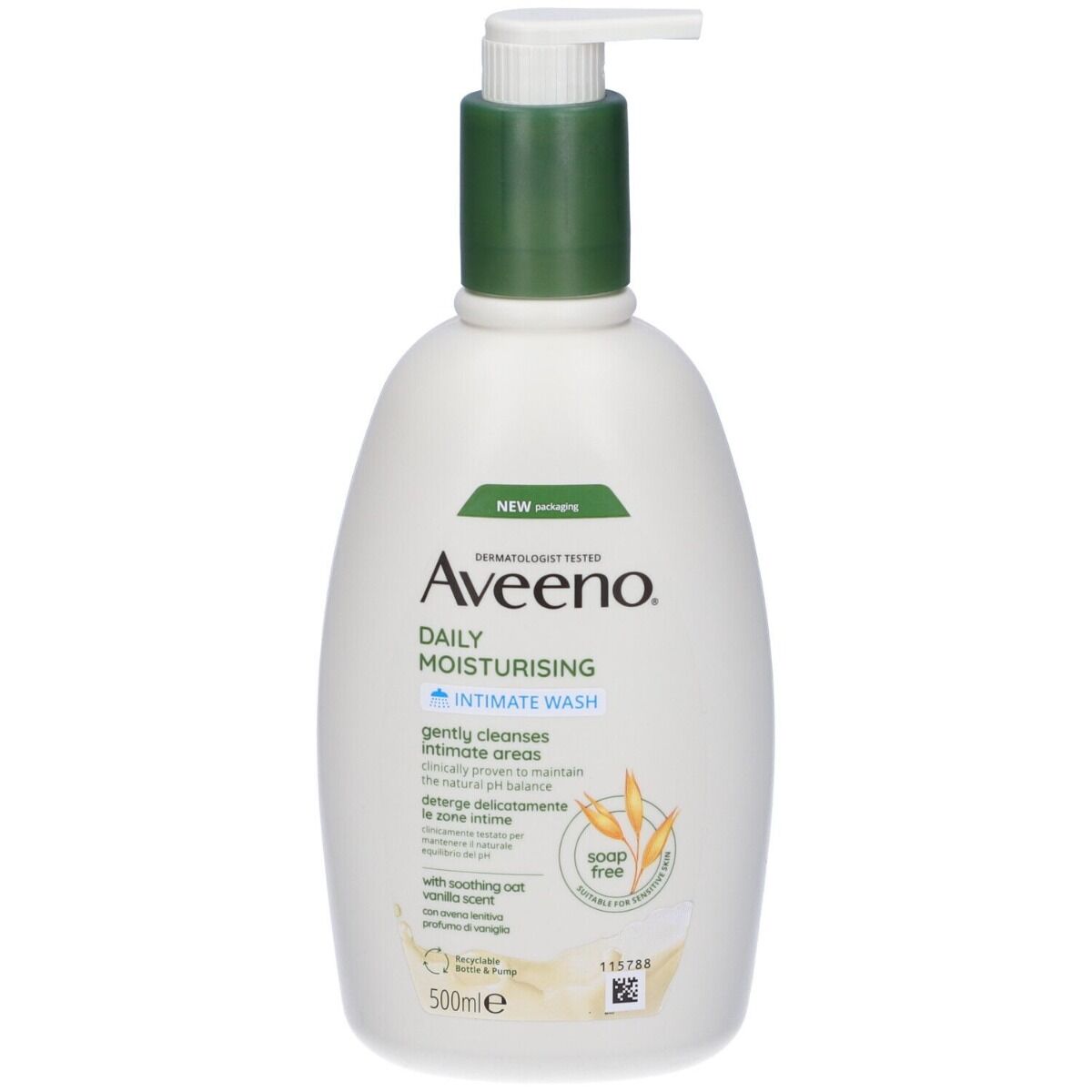 AVEENO Daily Moisturising Detergente Intimo Extra Delicato Naturale Senza Sapone 500 ml