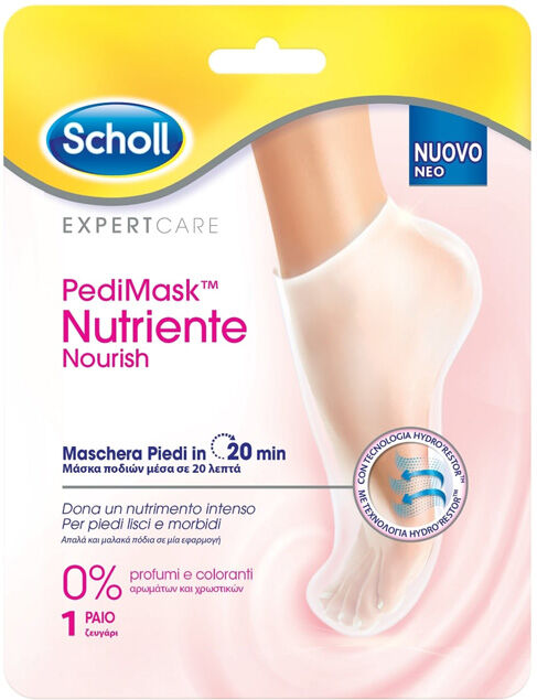 Scholl Pedimask Maschera Piedi Nutriente ai 3 Oli Avocado Argan e Jojoba 2 Paia