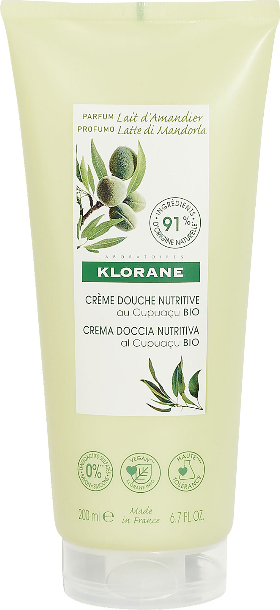 Klorane crema doccia latte di mandorla 200 ml