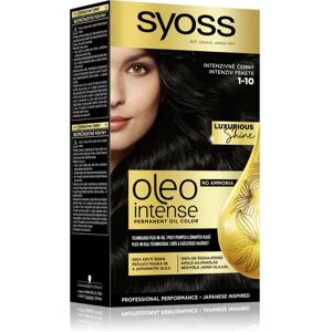 Syoss Oleo Intense permanent hair dye with oil shade 1-10 Intense Black 1 pc