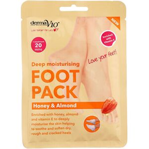 (Honey & Almond) Derma V10 Foot Peel Sock Mask Baby Soft Feet Removes Dead Skin