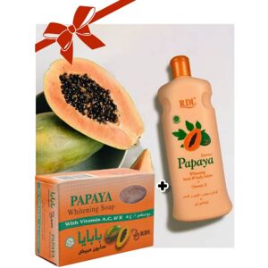 Unbranded Pack Of 2 Whitening Soap & Lotion  Set - RDL Papaya Whitening Soap 135g + RDL Pa