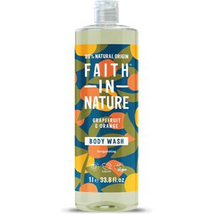 Faith In Nature 1L Grapefruit & Orange Body Wash - Natural Shower Gel - Vegan & Cruelty Free