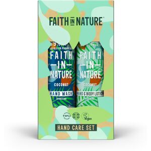 Faith In Nature Coconut Hand Care Set - Natural Vegan Hand Wash and Hand & Body Lotion 400ml