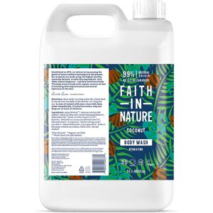 Faith In Nature Coconut 5L Body Wash Refill - Organic Natural Shower Gel - Vegan & Cruelty Free - Bulk Buy