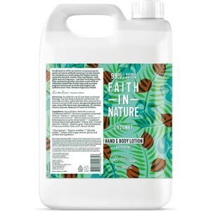 Faith In Nature Coconut 5L Hand and Body Lotion Refill - Organic Natural Moisturiser - Vegan & Cruelty Free - Bulk Buy