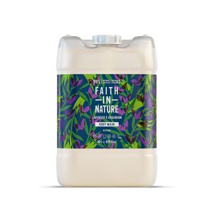 Faith In Nature Lavender & Geranium 20L Body Wash Refill - Organic Natural Shower Gel - Vegan & Cruelty Free - Bulk Buy
