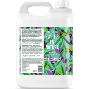 Faith In Nature Lavender & Geranium 5L Hand and Body Lotion Refill - Organic Natural Moisturiser - Vegan & Cruelty Free - Bulk Buy