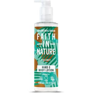 Faith In Nature Coconut Hand and Body Lotion 400ml - Organic Natural Moisturiser - Vegan & Cruelty Free