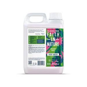 Faith In Nature Body Wash 2.5L Refill - Dragon Fruit - Organic Natural Shower Gel - Vegan & Cruelty Free - Bulk Buy