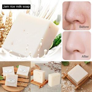 FuErkWoo Handmade Rice Milk Soap Collagen Vitamin Skin Whitening Acne Pore Removal Moisturizing Bleaching Rice Milk Soap