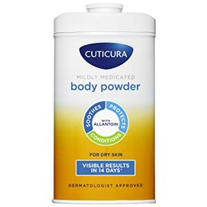 CUTICURA Mildly Medicated Talcum Body Powder 150g, Packaging May Vary, Many Uses Personal Hygiene, Prevent Smudging After Self-Tanning & Facial Makeup