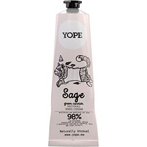 YOPE Natural Hand Cream Shea Butter Organic Argan, Coconut and Olive Oils Vitamin E Soothes Irritation Regenerating Moisturising 98%, Natural Ingredients Sage and Green Caviar 100ml