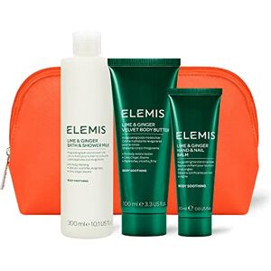 ELEMIS Lime & Ginger Body Care Trio, 3-Piece Luxury Body Care, Gift Set Includes: Hydrating Lime & Ginger Bath & Shower Milk, Nourishing Lime & Ginger Body Butter, and Lime & Ginger Hand & Nail Balm