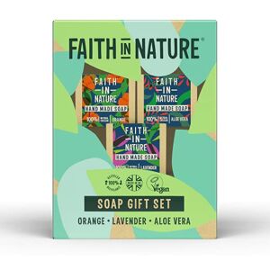 Faith In Nature Natural Handmade Soap Gift Set, Vegan & Cruelty Free, No SLS or Parabens, 3 x 100g