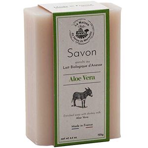 LA MAISON DU SAVON Maison du Savon de Marseille - French Soap made with Fresh Organic Donkey Milk - Aloe Vera Fragrance - 125 Gram Bar