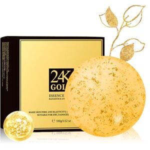 Shefave 24K Gold Natural Soap for Body & Face Soap Bar Handmade Soap Organic Cleanser - Body Soap Anti Aging Exfoliating Soap Bar Moisture Hydrate Smooth Tender Complexion - Clean Skin Pore Dirt