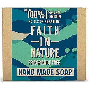 Faith In Nature Natural Fragrance Free Hand Soap Bar, Sensitive, Vegan & Cruelty Free, No SLS or Parabens, 100g