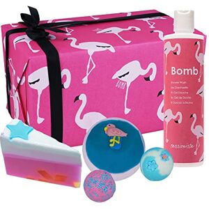 Bomb Cosmetics Let's Flamingle Handmade Wrapped Bath, Body & Shower Gift Pack, Flamingo Themed, Contains 5-Pieces, 500g