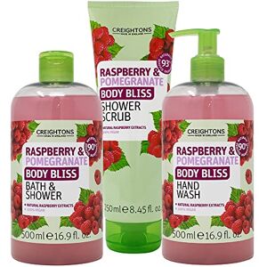 Creightons Body Bliss Raspberry & Pomegranate Bundle - Revitalise your Senses & Boost your Energy. Made with 90%+ Naturally Derived Ingredients. Vegan Friendly. Cruelty Free