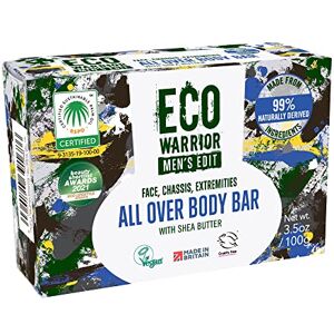 Little Soap Company Eco Warrior Men's Edit All Over Body Soap Bar - Vegan, Cruelty Free, No SLS or Parabens Nourishing Mens Soap with Added Shea Butter and a Blend of Essential Oils - Natural, Eco Friendly, 100g